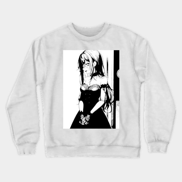 Cute Gothic Fashion Anime Girl Crewneck Sweatshirt by DeathAnarchy